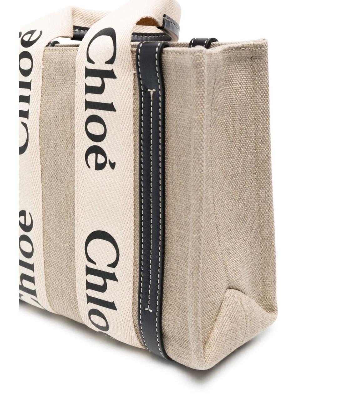 CHLOE Бежевая тканевая сумка тоут, фото 4