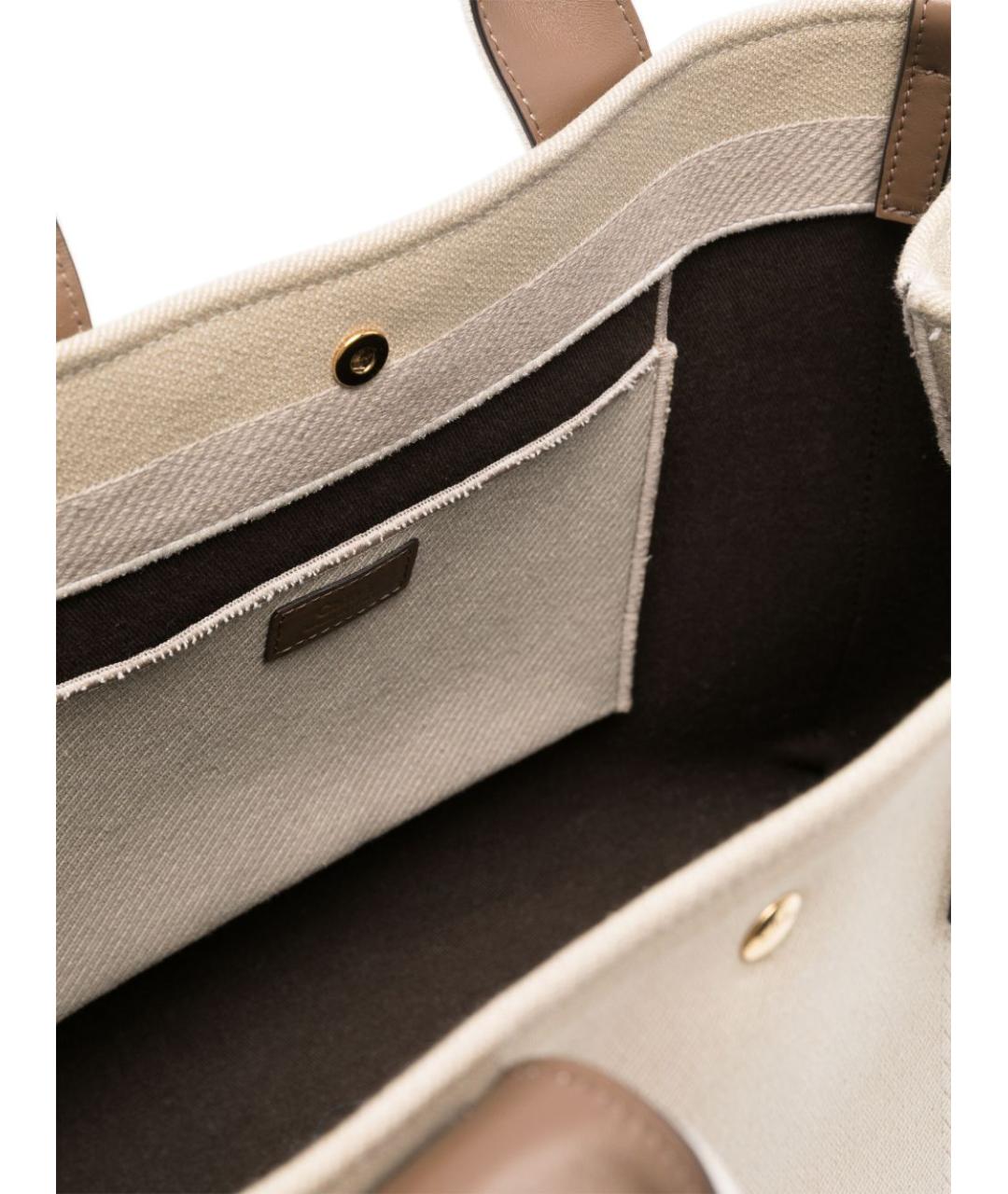 CHLOE Бежевая тканевая сумка тоут, фото 5