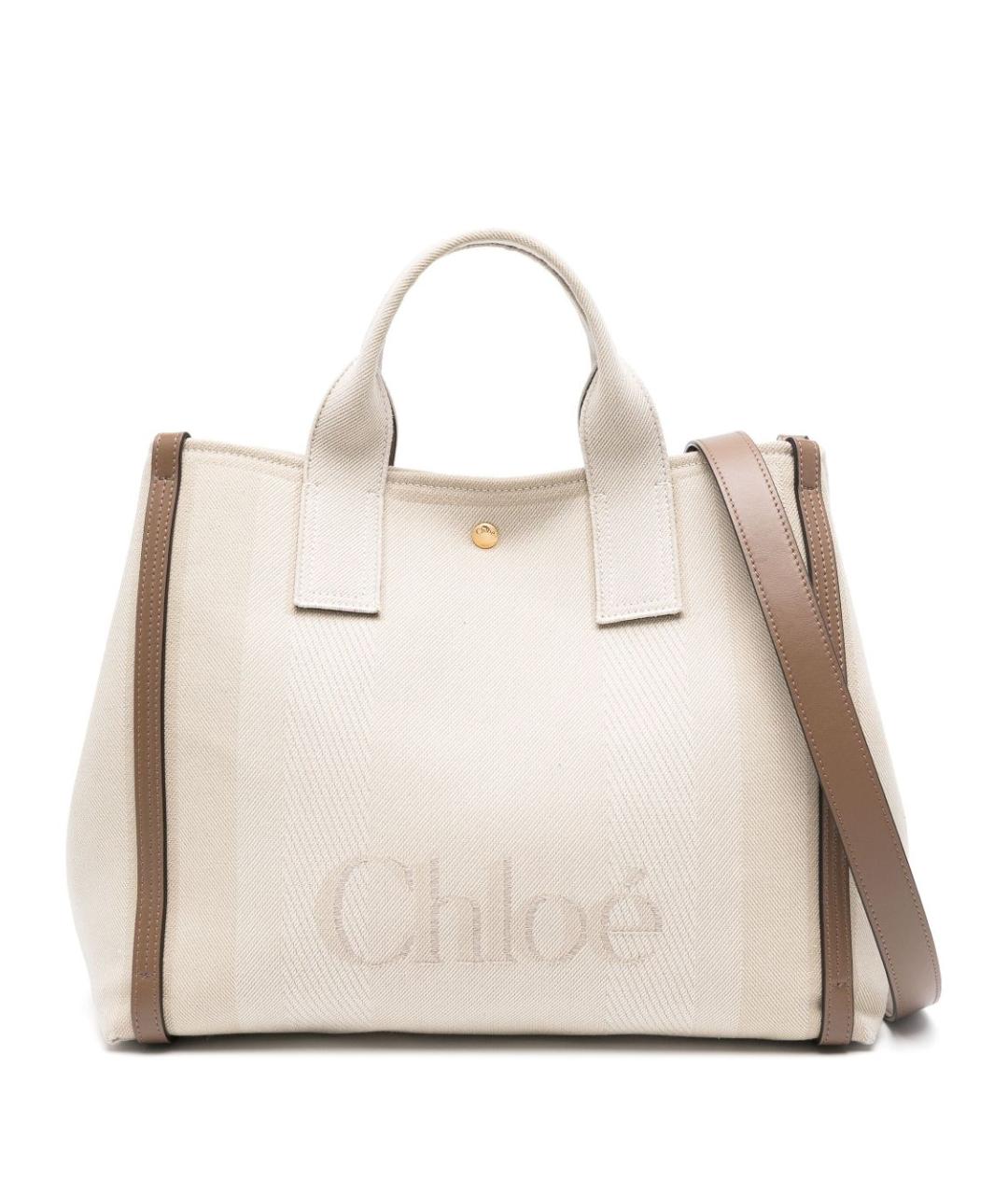 CHLOE Бежевая тканевая сумка тоут, фото 1