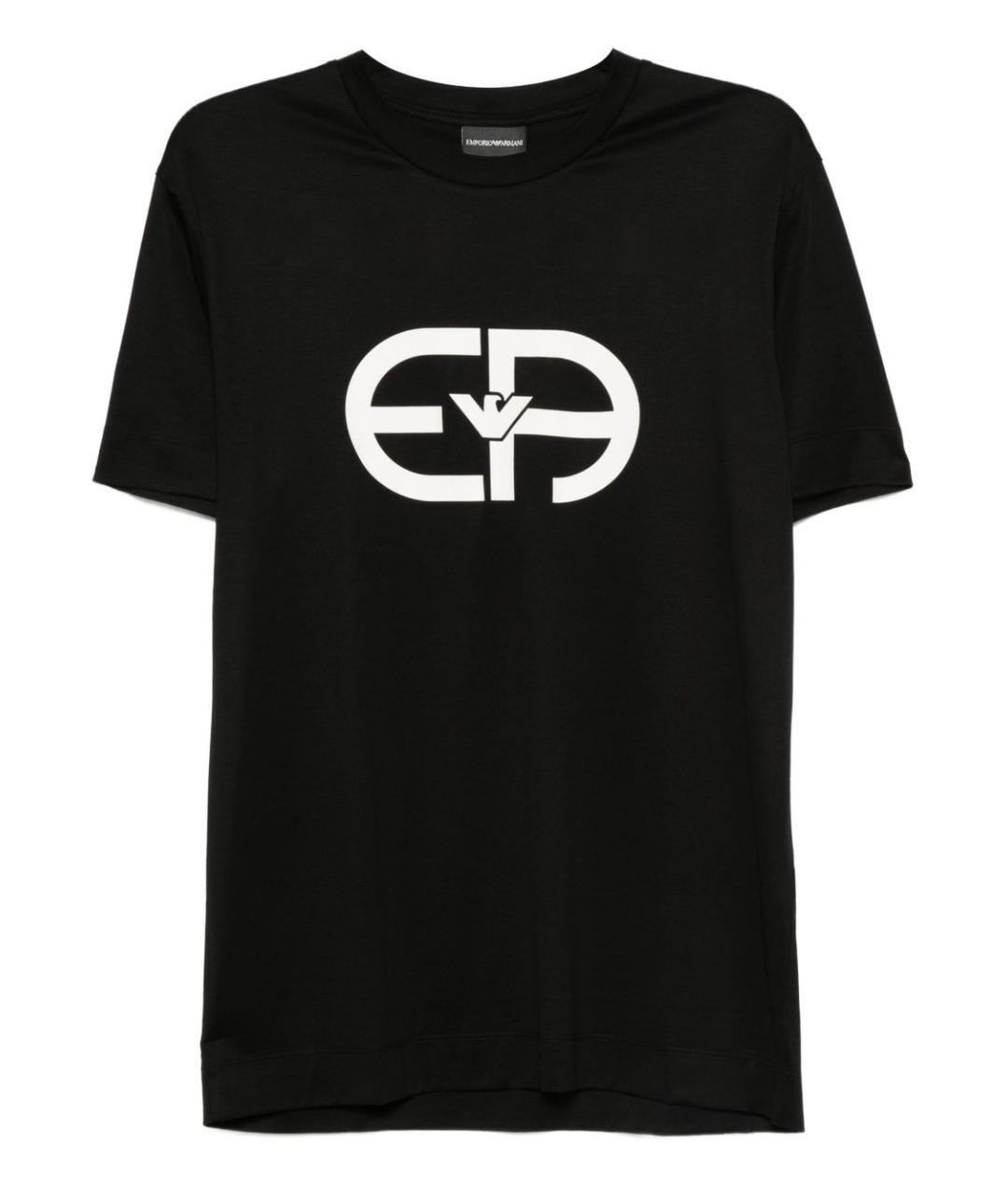 EMPORIO ARMANI Черная хлопковая футболка, фото 1
