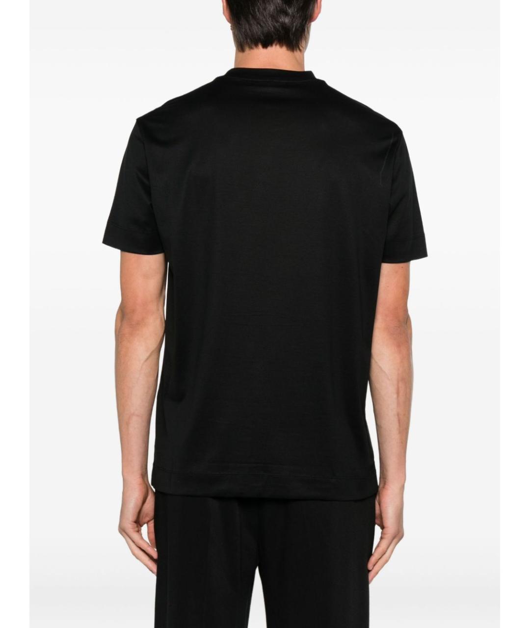 EMPORIO ARMANI Черная хлопковая футболка, фото 2