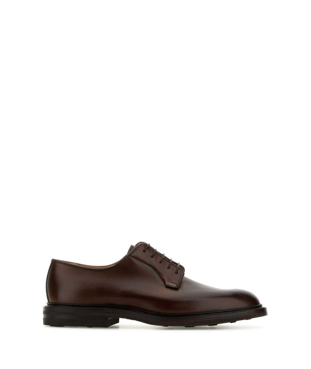CROCKETT&JONES Коричневые кожаные низкие ботинки, фото 1