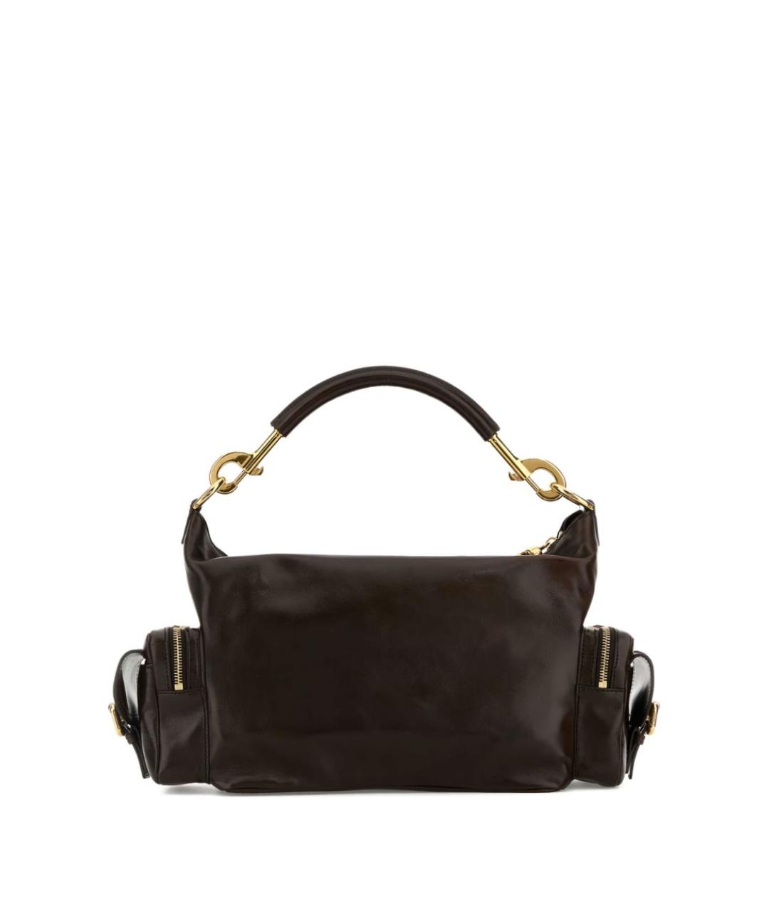 CHLOE Коричневая кожаная сумка через плечо, фото 2