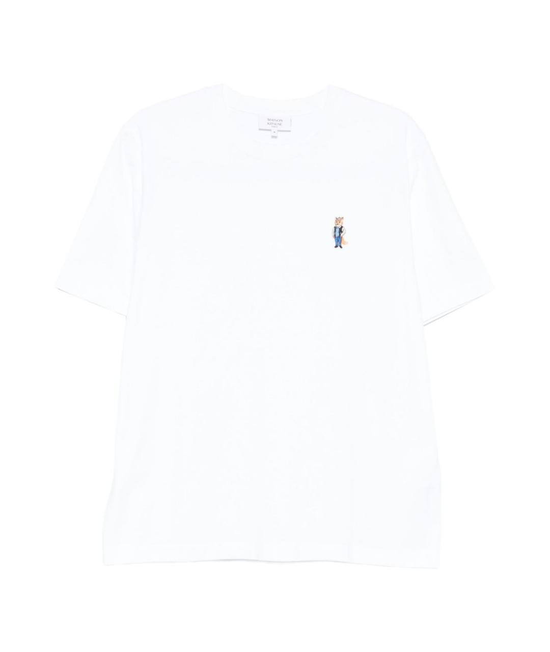 MAISON KITSUNE Белая хлопковая футболка, фото 1
