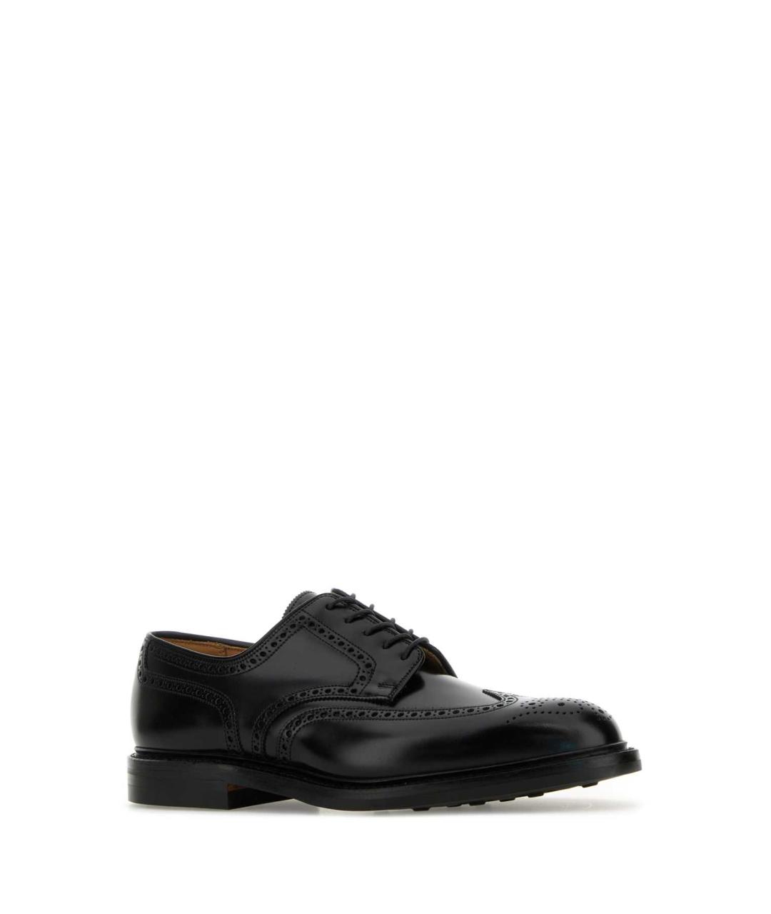 CROCKETT&JONES Черные кожаные низкие ботинки, фото 2