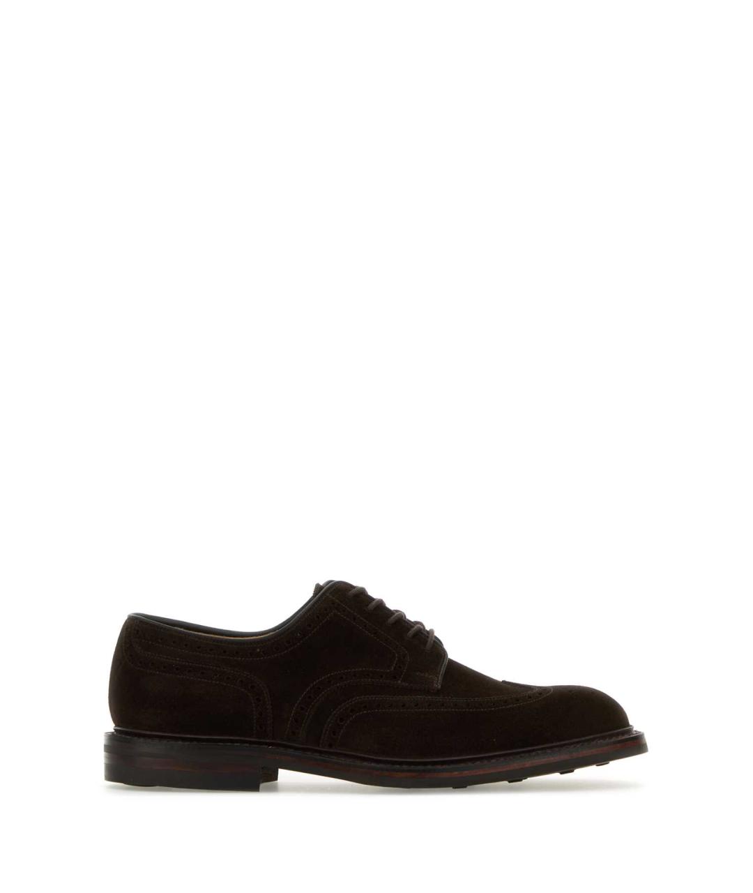 CROCKETT&JONES Коричневые замшевые низкие ботинки, фото 1