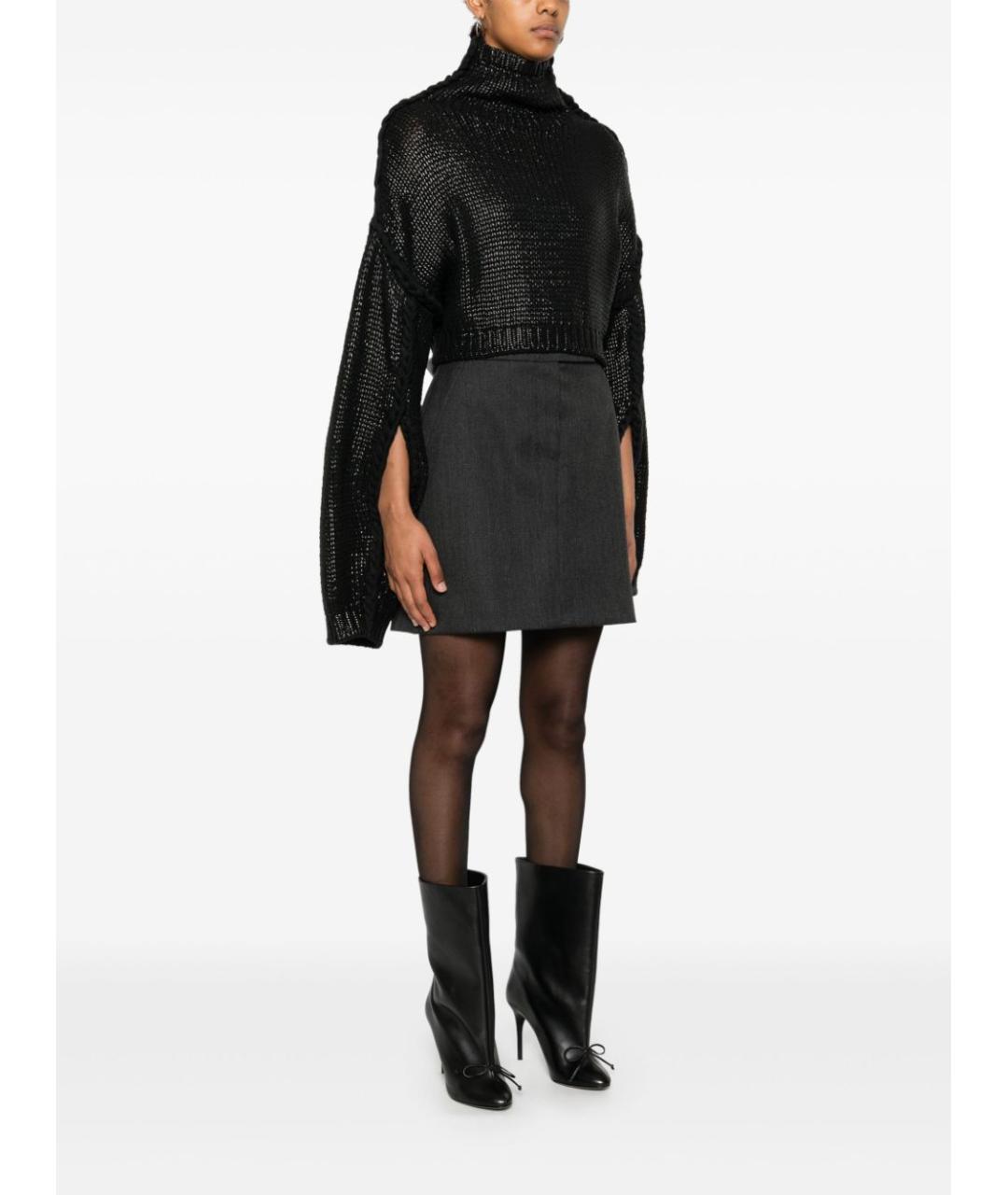 SPORTMAX Черный хлопковый джемпер / свитер, фото 4