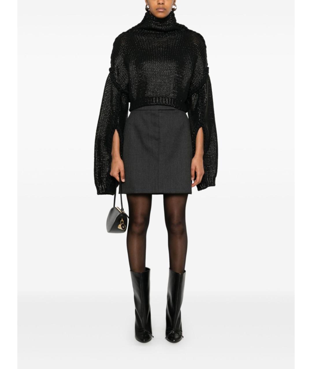 SPORTMAX Черный хлопковый джемпер / свитер, фото 5