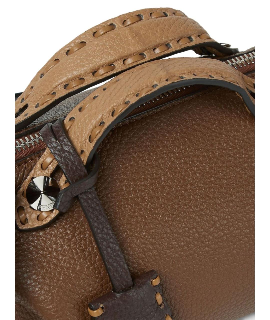 FENDI Коричневая кожаная сумка тоут, фото 3