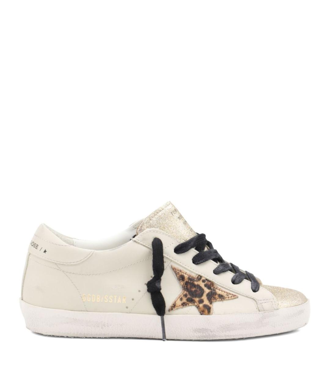 GOLDEN GOOSE DELUXE BRAND Бежевые кожаные кеды, фото 1