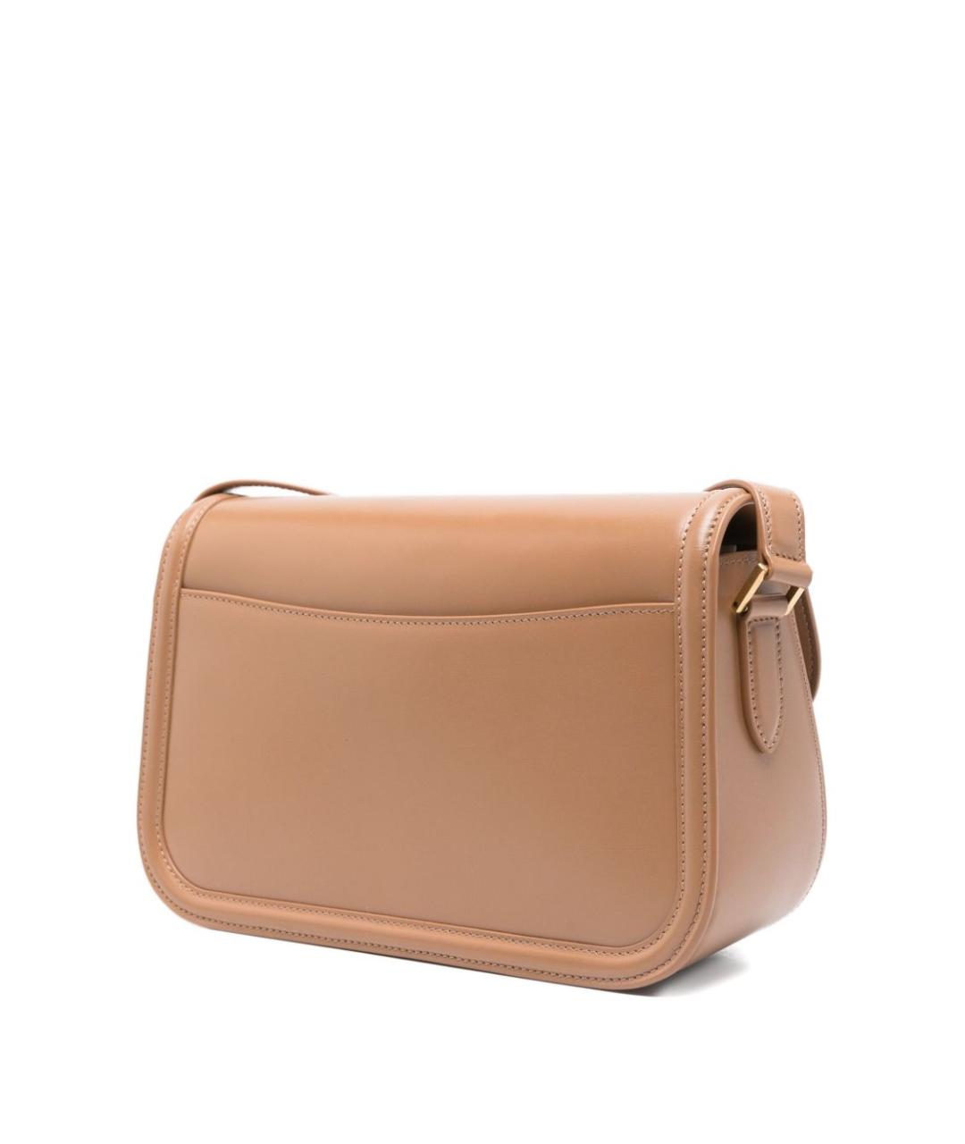 SAINT LAURENT Бежевая кожаная сумка через плечо, фото 4