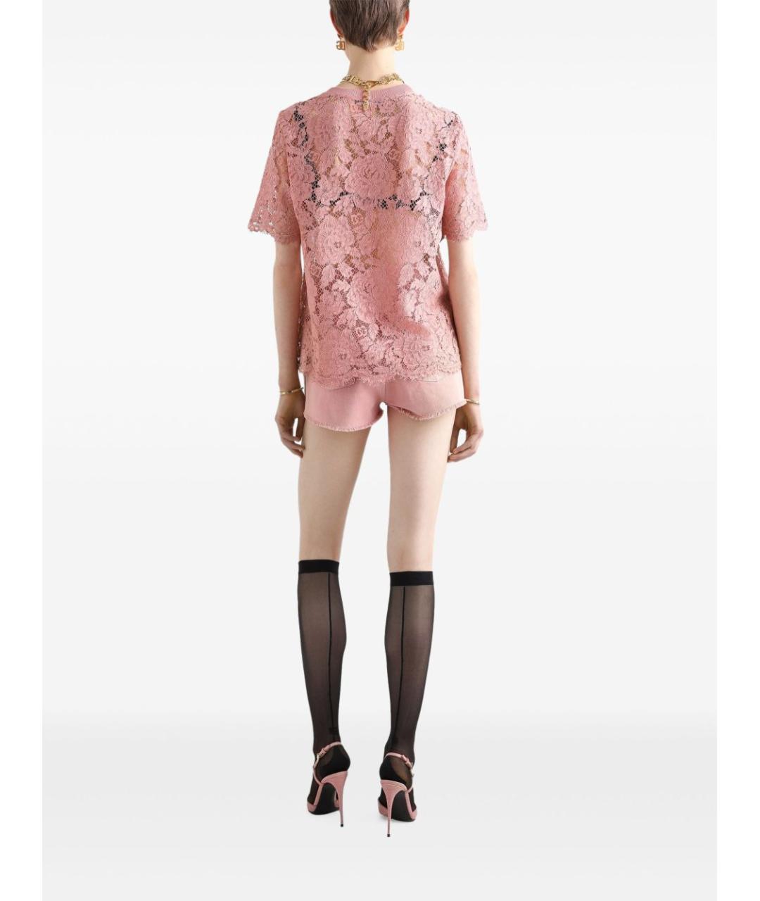 DOLCE&GABBANA Розовая хлопковая футболка, фото 2