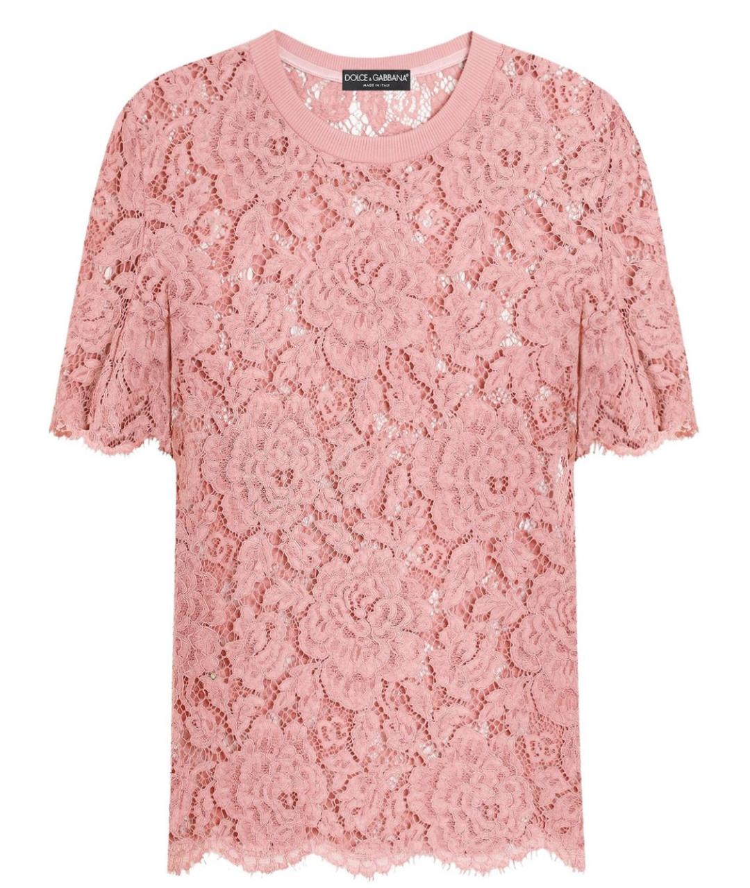 DOLCE&GABBANA Розовая хлопковая футболка, фото 1