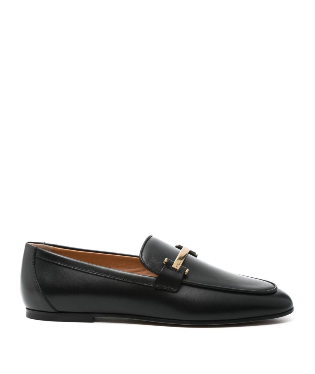 TOD'S Черные кожаные лоферы, фото 1