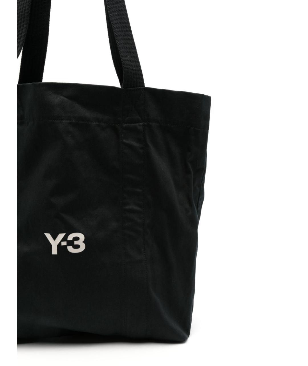 Y-3 Черная хлопковая сумка тоут, фото 2