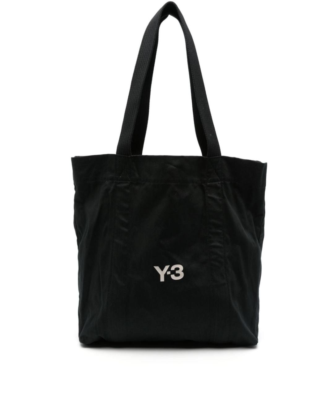 Y-3 Черная хлопковая сумка тоут, фото 1