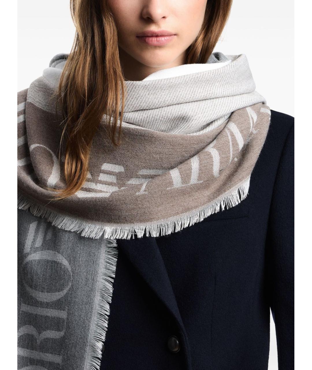 EMPORIO ARMANI Серый шарф, фото 2
