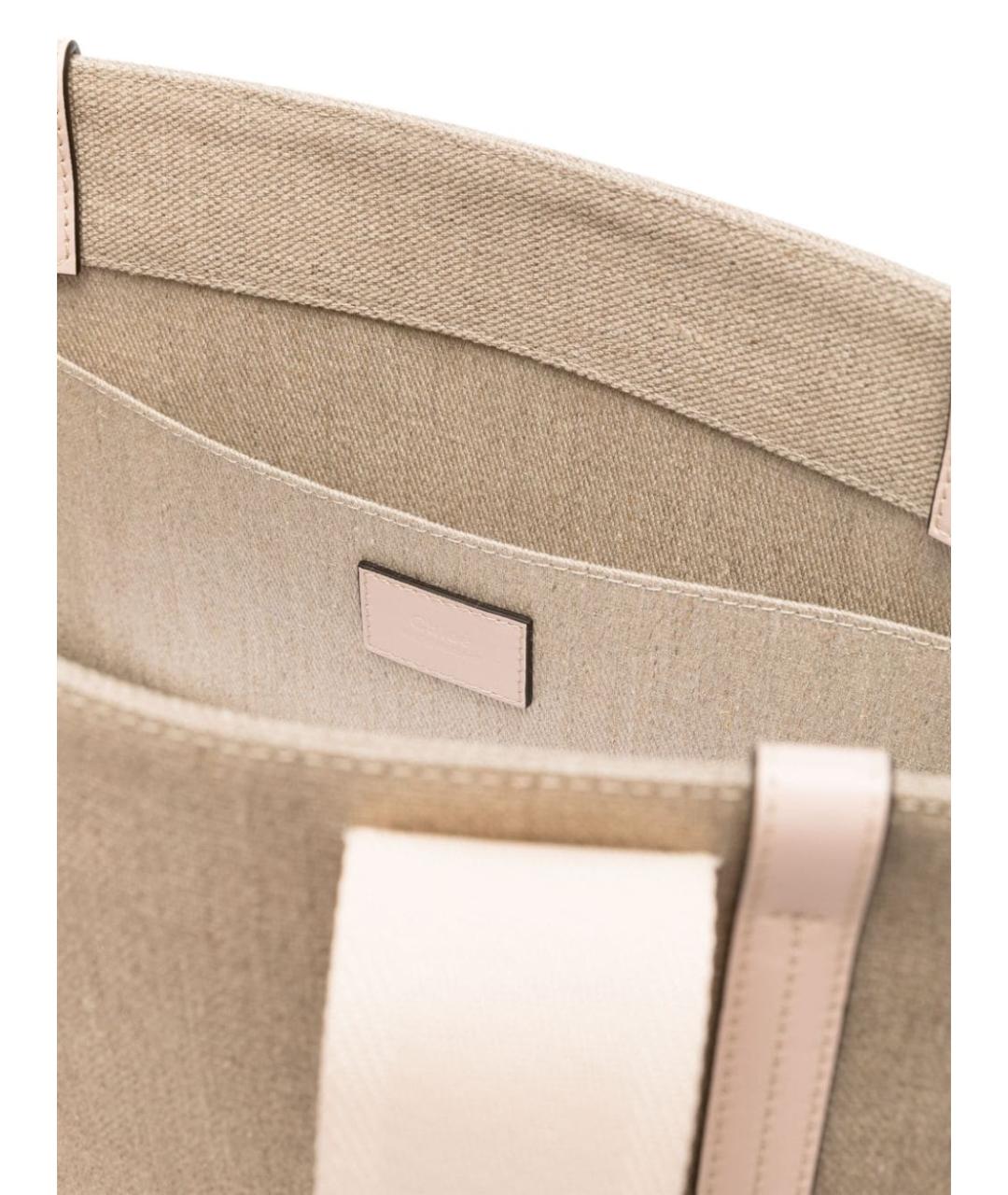 CHLOE Бежевая тканевая сумка тоут, фото 2