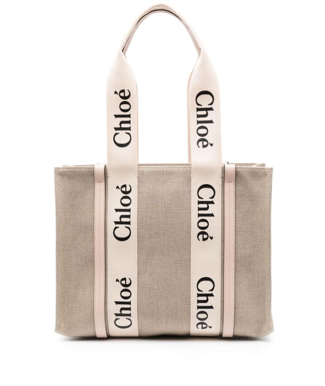 CHLOE Бежевая тканевая сумка тоут, фото 1