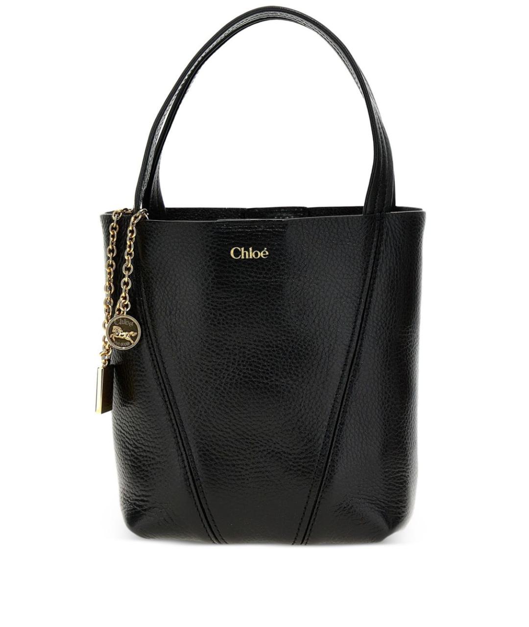 CHLOE Черная кожаная сумка тоут, фото 1