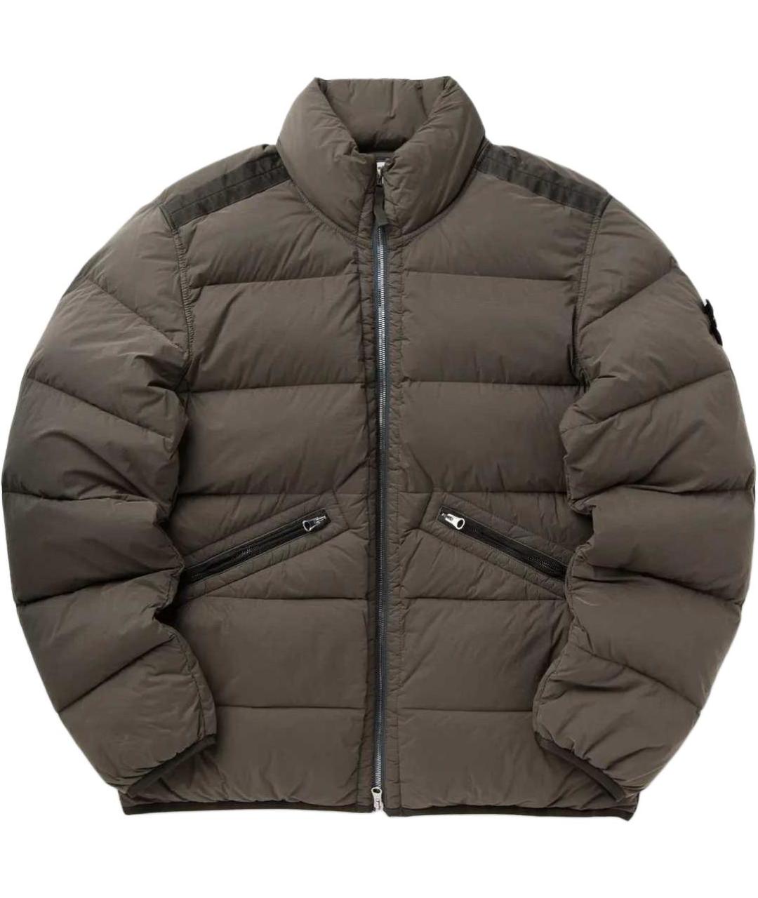 STONE ISLAND Коричневый пуховик, фото 1