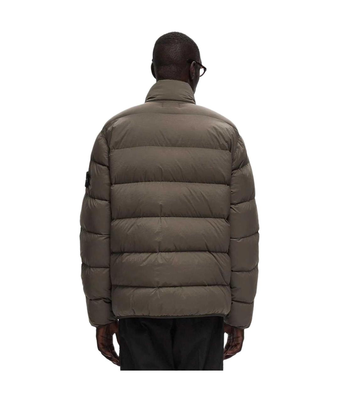 STONE ISLAND Коричневый пуховик, фото 4