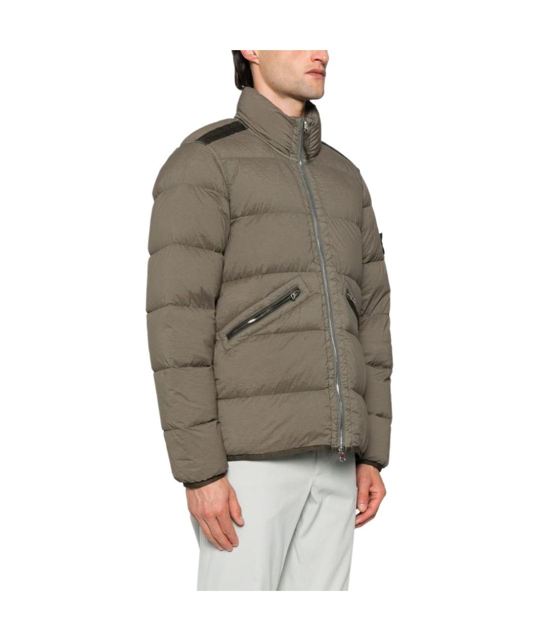 STONE ISLAND Коричневый пуховик, фото 3