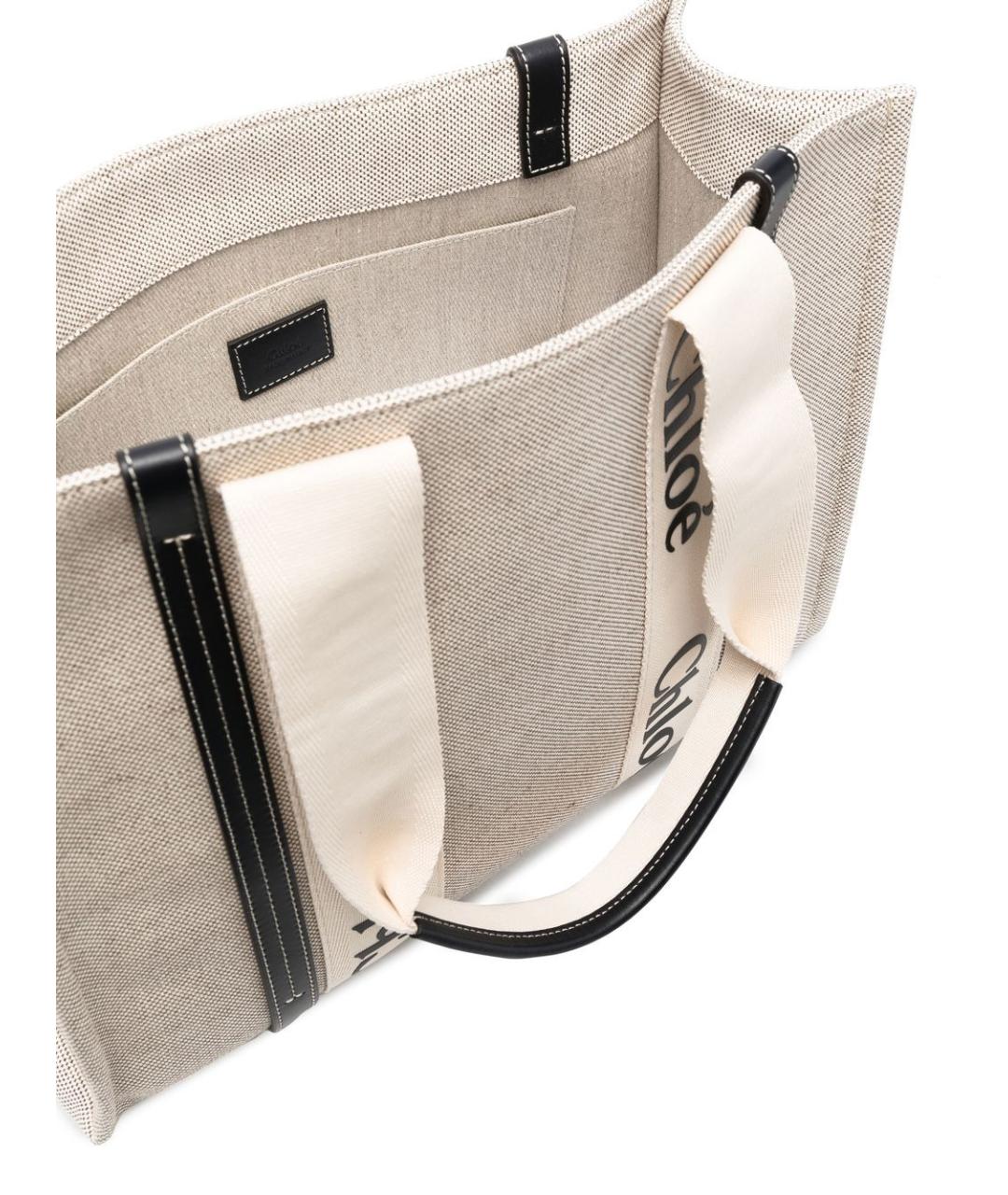 CHLOE Бежевая тканевая сумка тоут, фото 3