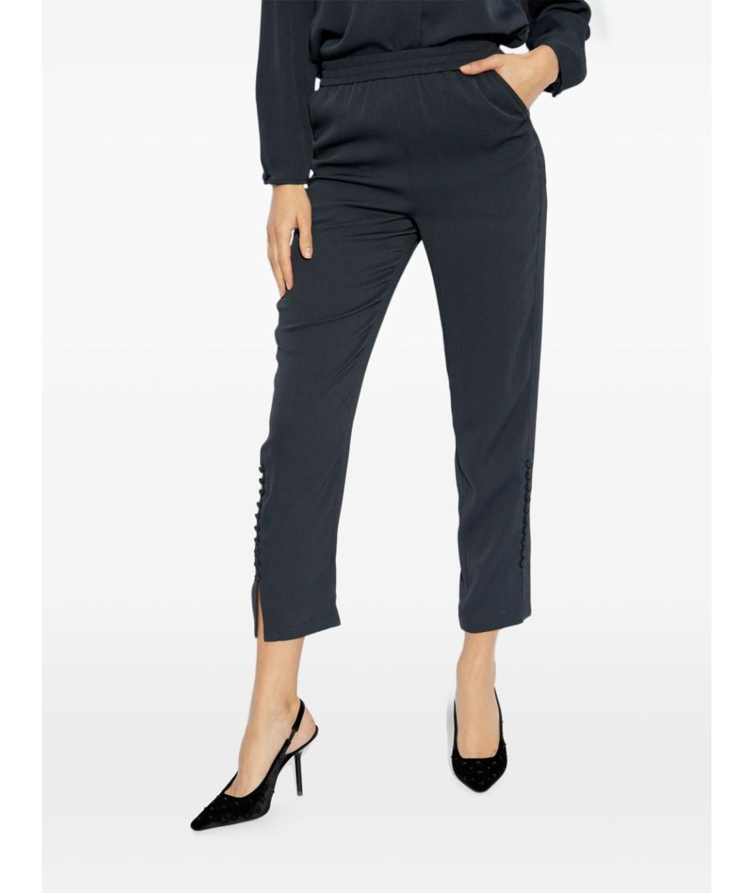 EMPORIO ARMANI Синие полиэстеровые брюки узкие, фото 5