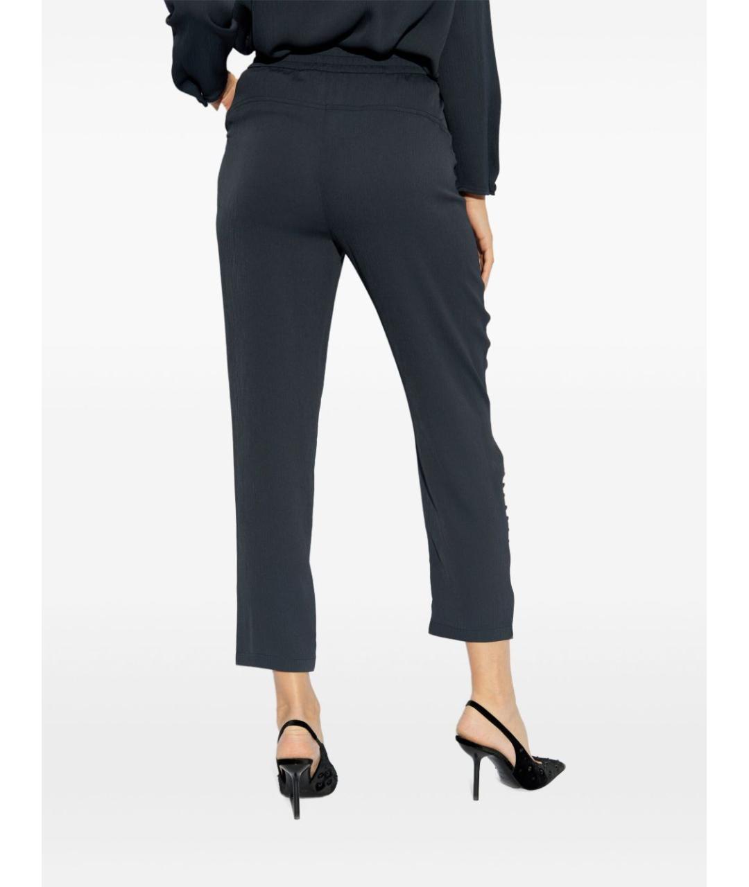 EMPORIO ARMANI Синие полиэстеровые брюки узкие, фото 3
