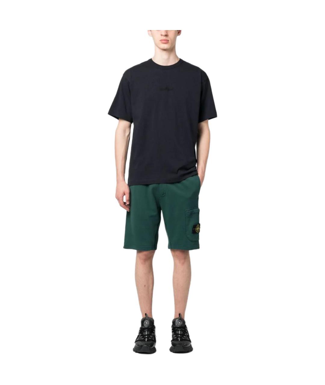 STONE ISLAND Зеленые шорты, фото 2