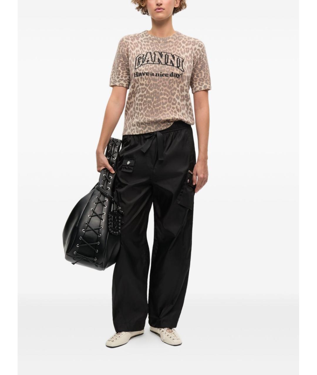 GANNI Коричневая футболка, фото 5