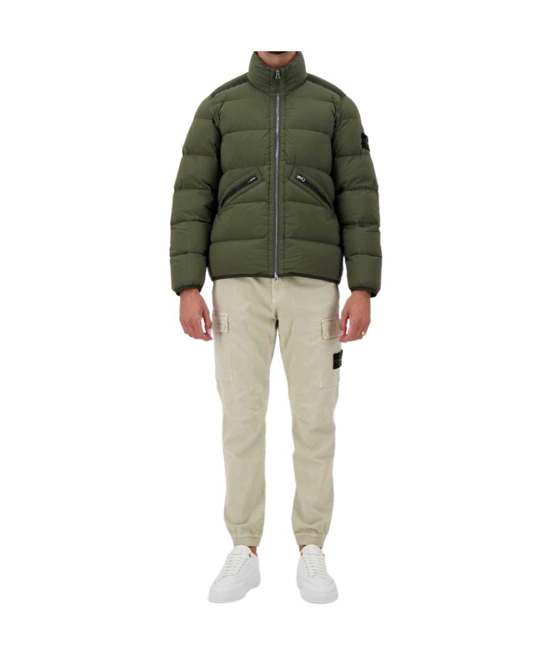 STONE ISLAND Зеленый пуховик, фото 4