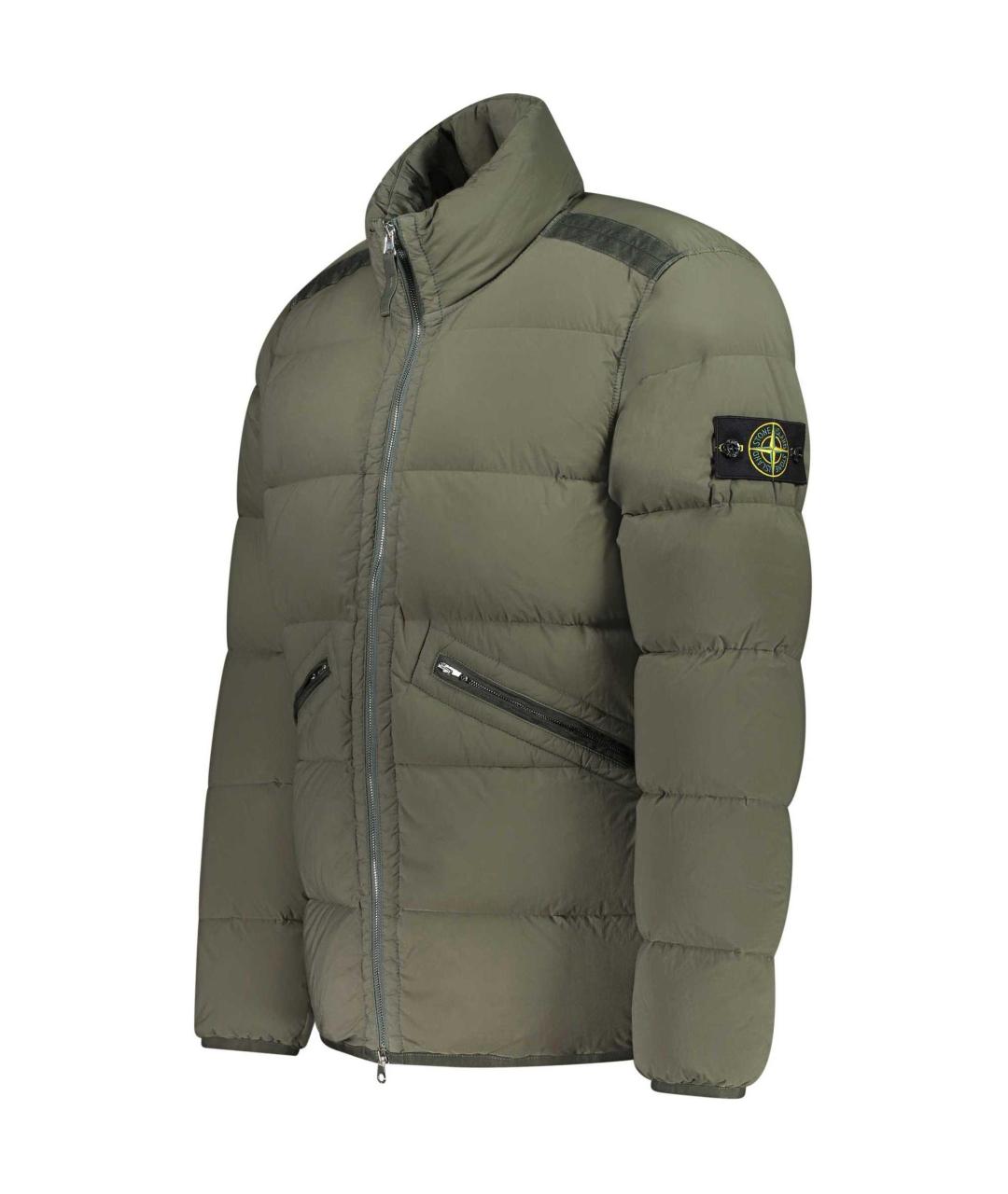 STONE ISLAND Зеленый пуховик, фото 3