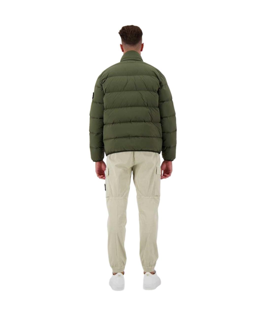 STONE ISLAND Зеленый пуховик, фото 5