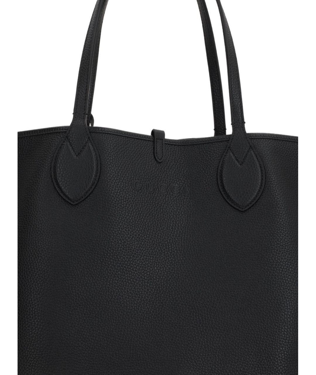 GUCCI Черная кожаная сумка тоут, фото 2