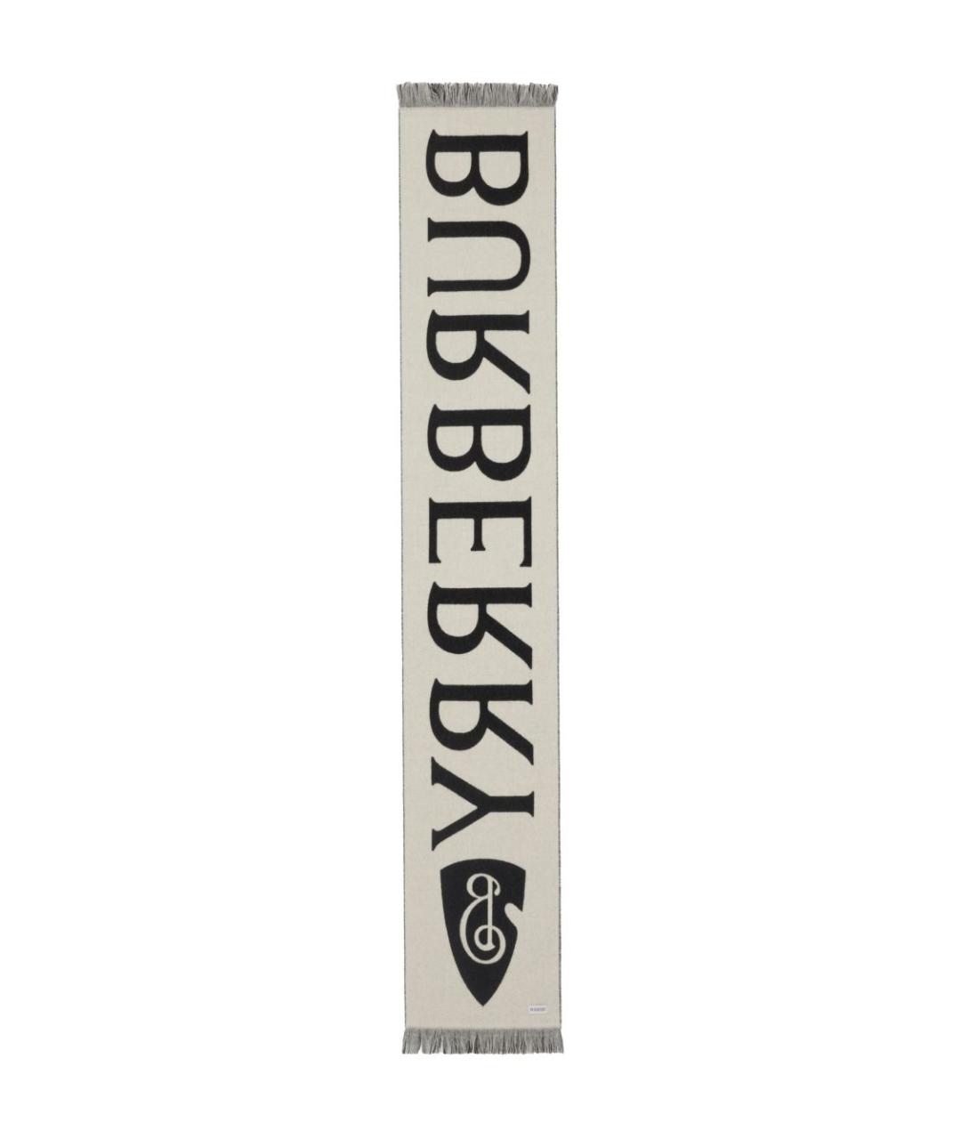 BURBERRY Черный шерстяной шарф, фото 3