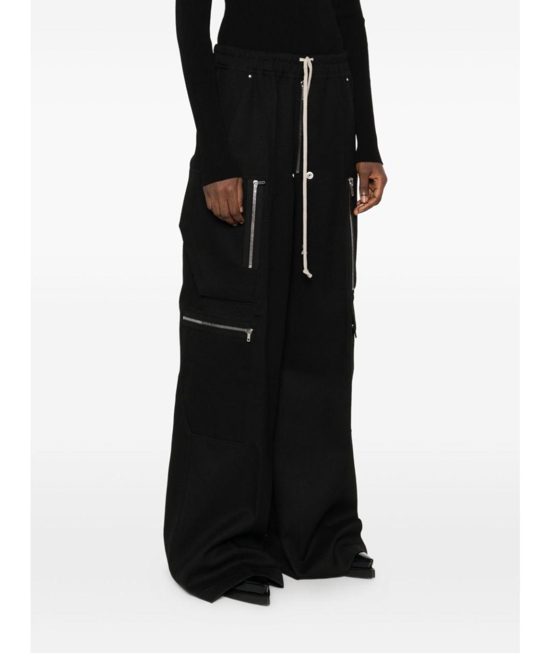 RICK OWENS Черные прямые брюки, фото 4