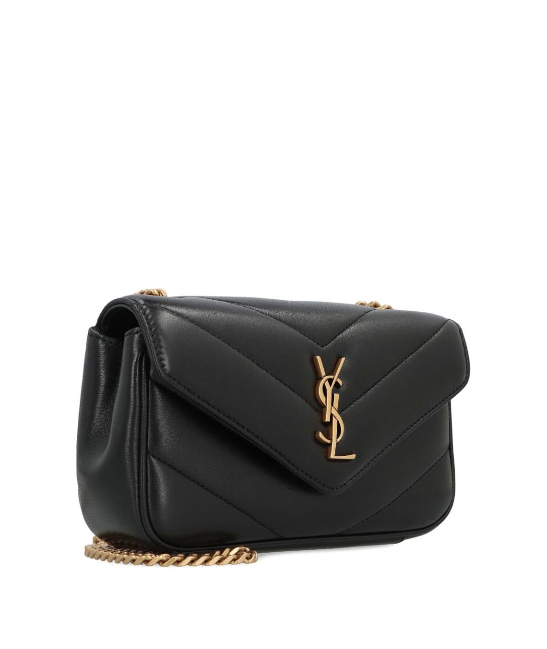 SAINT LAURENT Черная кожаная сумка через плечо, фото 3