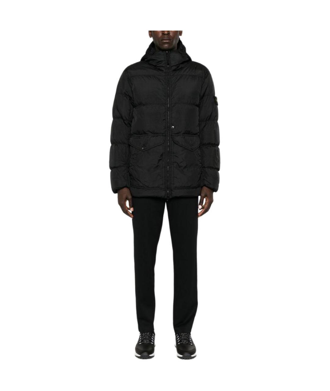 STONE ISLAND Черный пуховик, фото 3