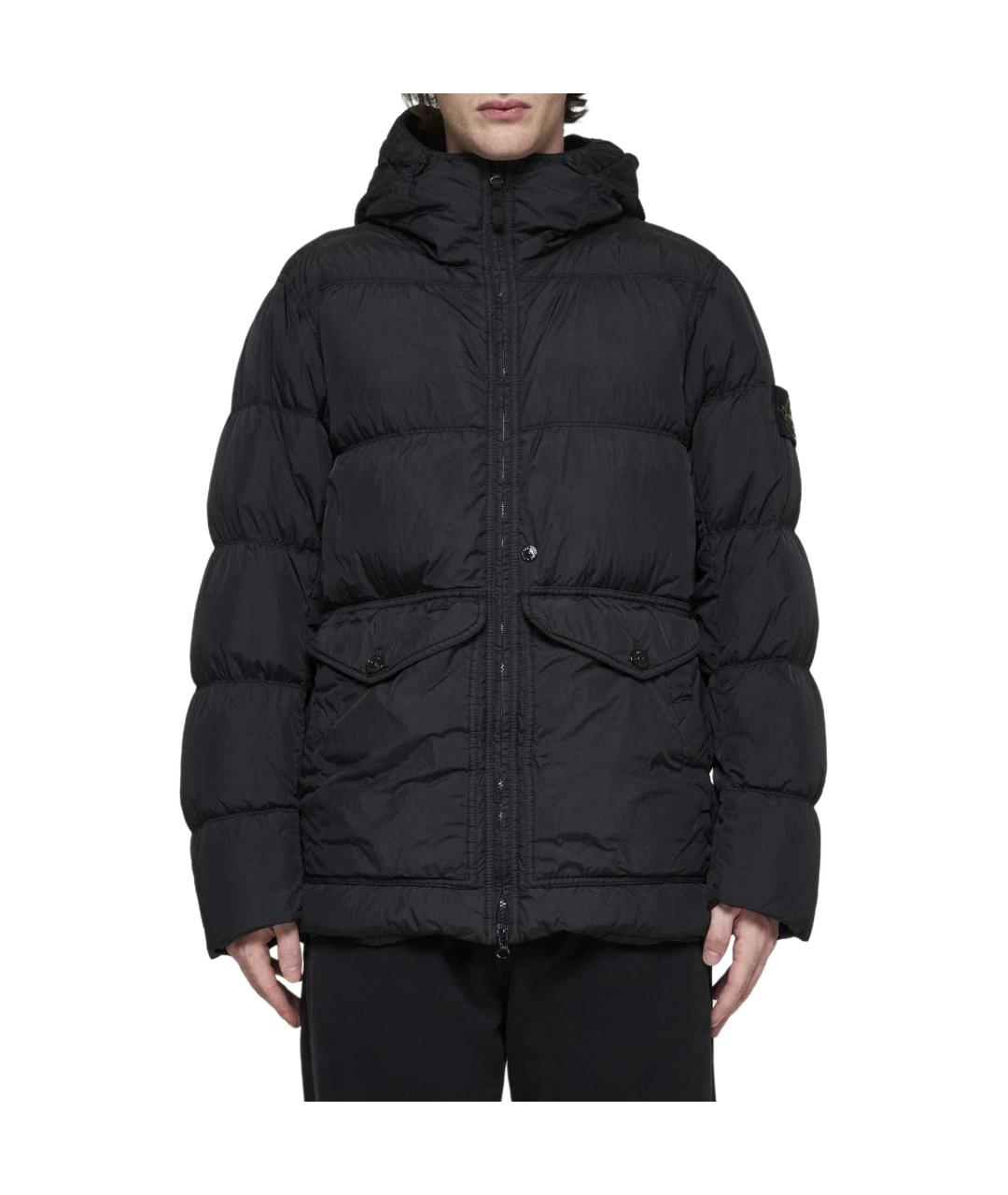 STONE ISLAND Черный пуховик, фото 4