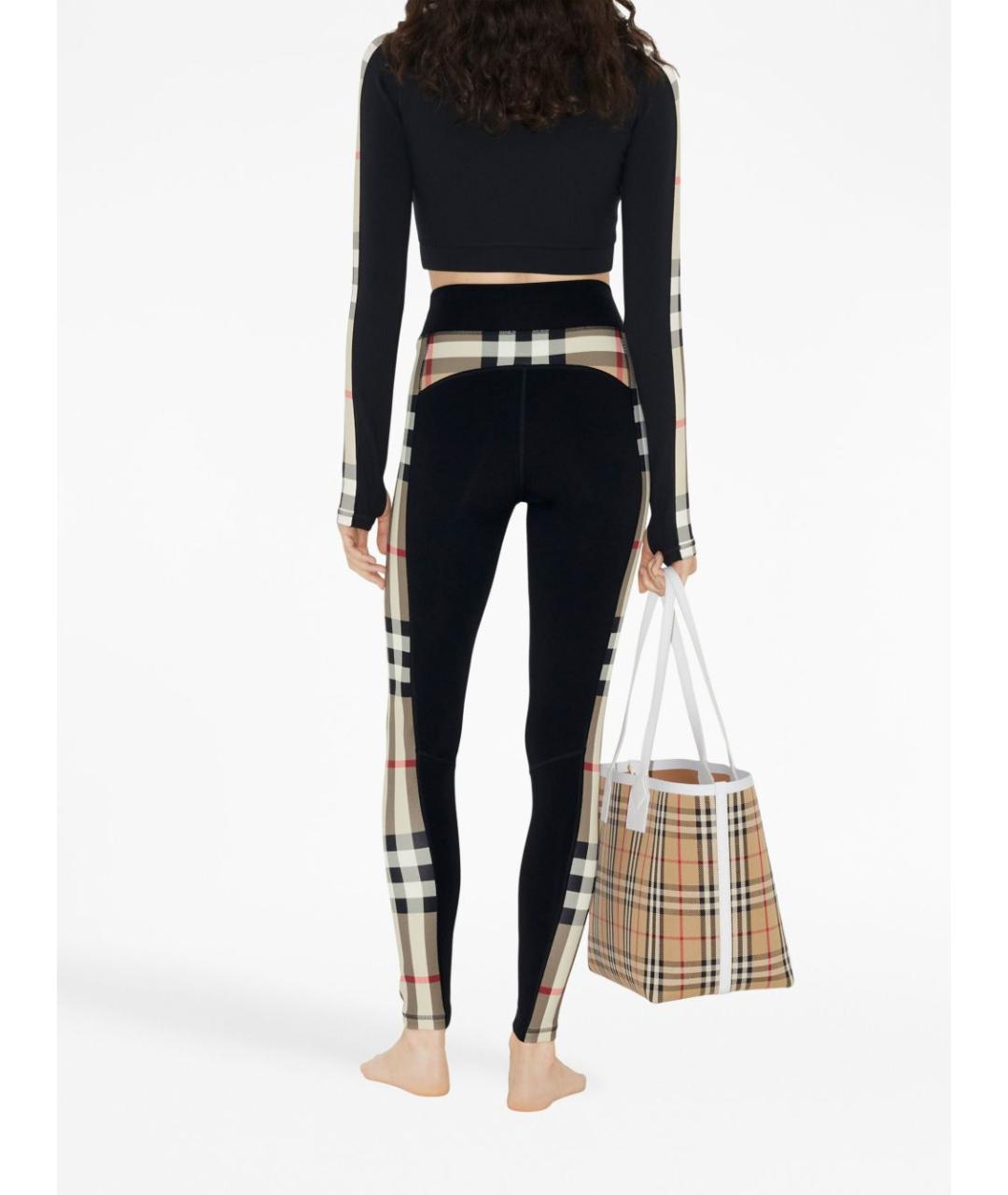BURBERRY Черные полиамидовые леггинсы и велосипедки, фото 2
