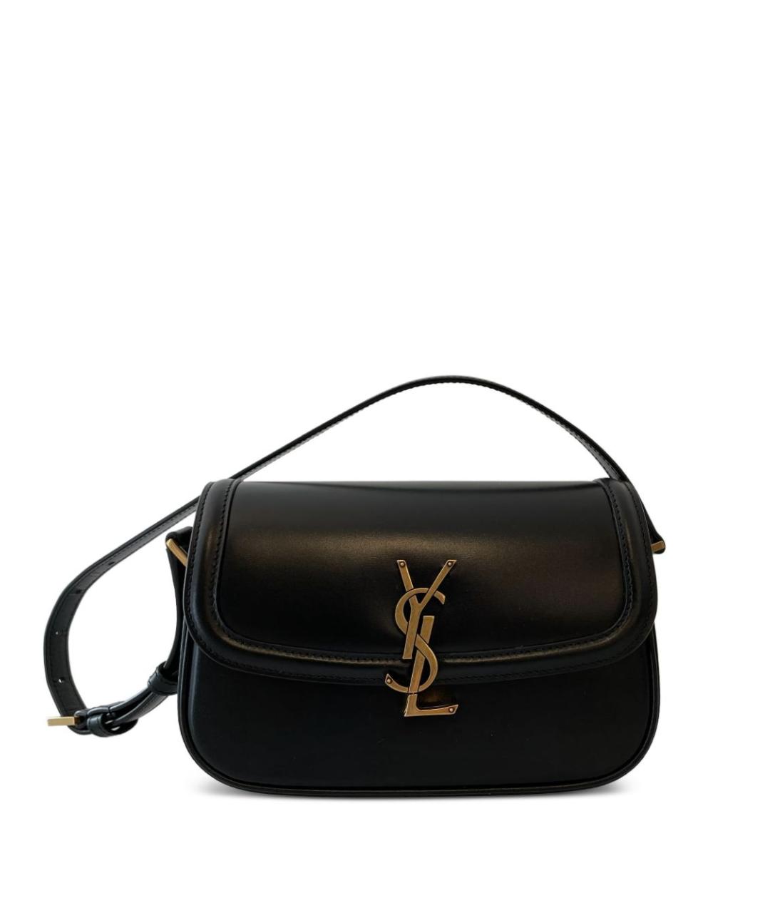SAINT LAURENT Черная кожаная сумка через плечо, фото 1