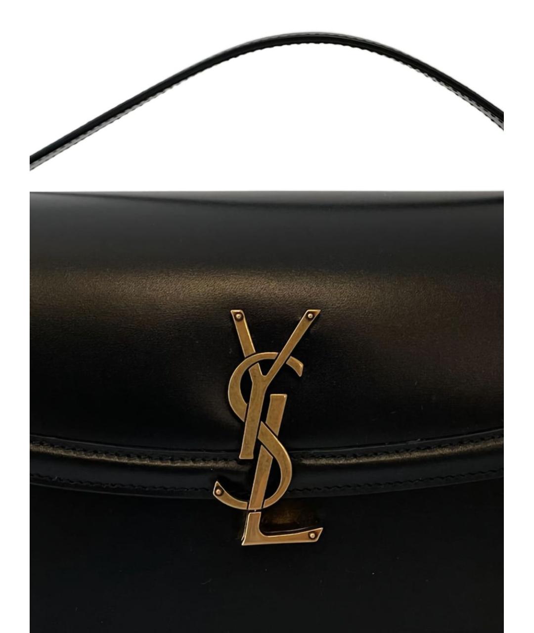 SAINT LAURENT Черная кожаная сумка через плечо, фото 2