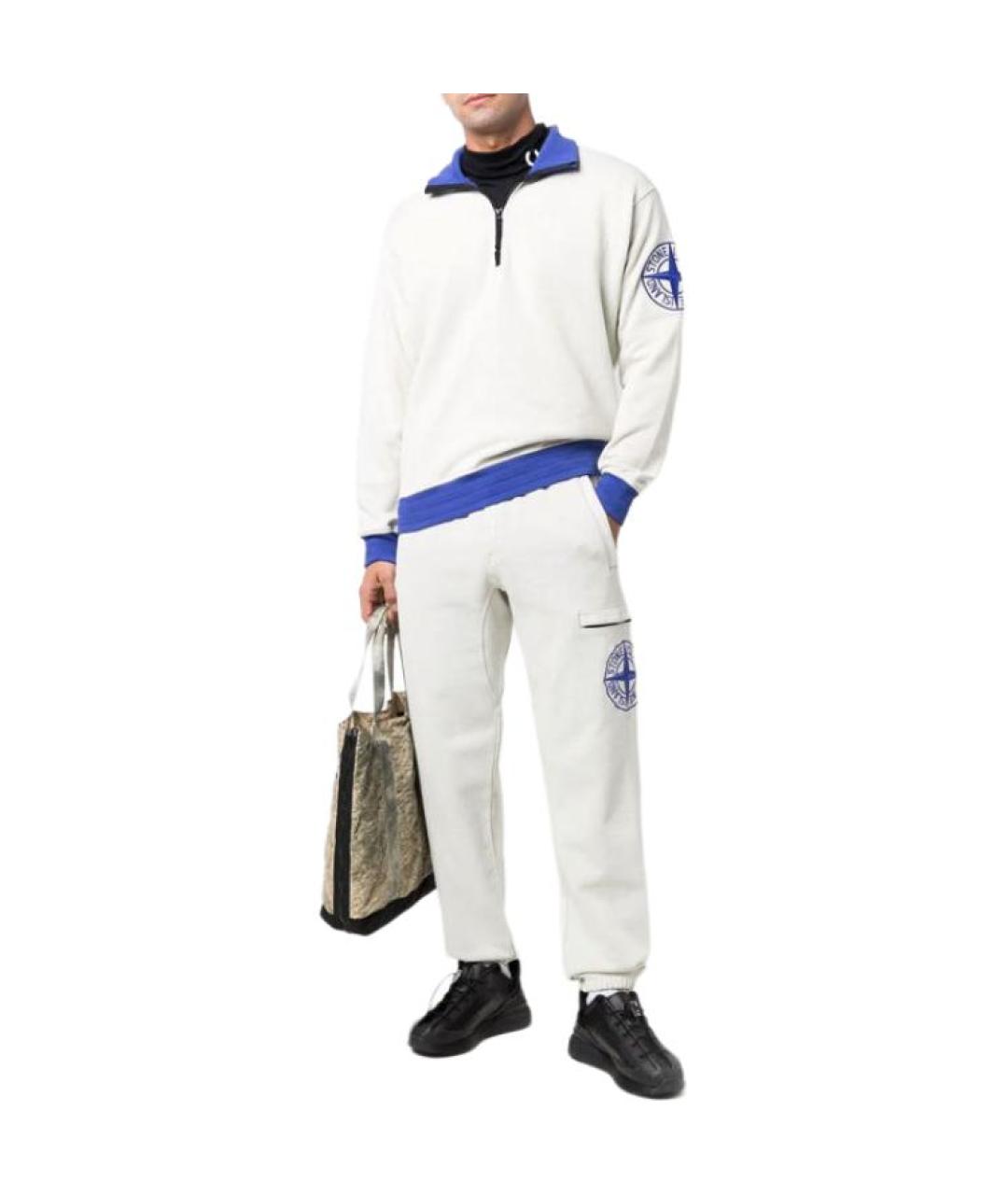 STONE ISLAND Белые повседневные брюки, фото 5