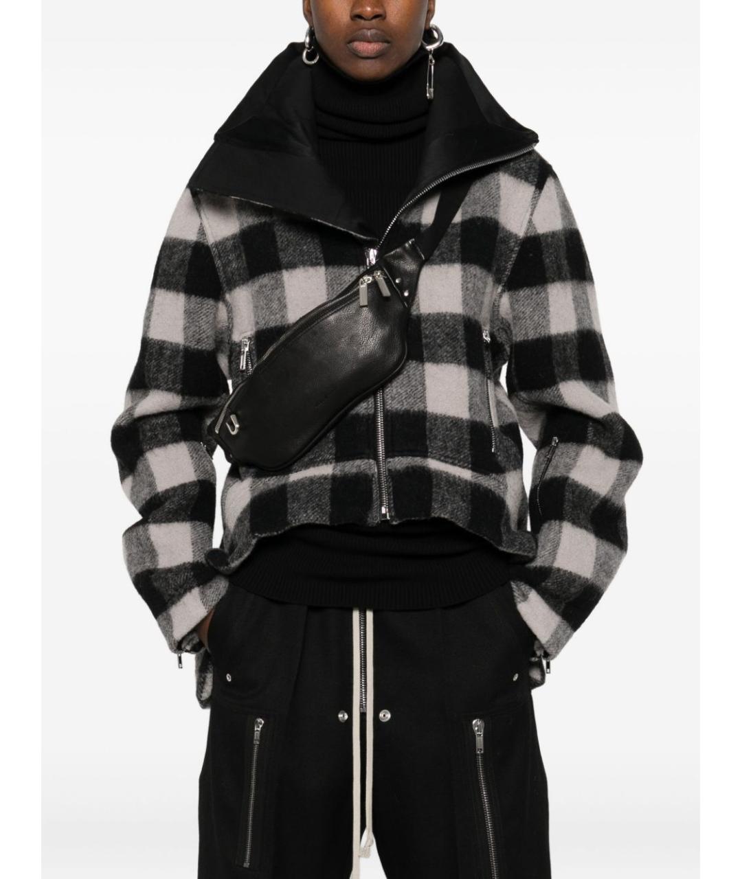 RICK OWENS Черная кожаная сумка через плечо, фото 2