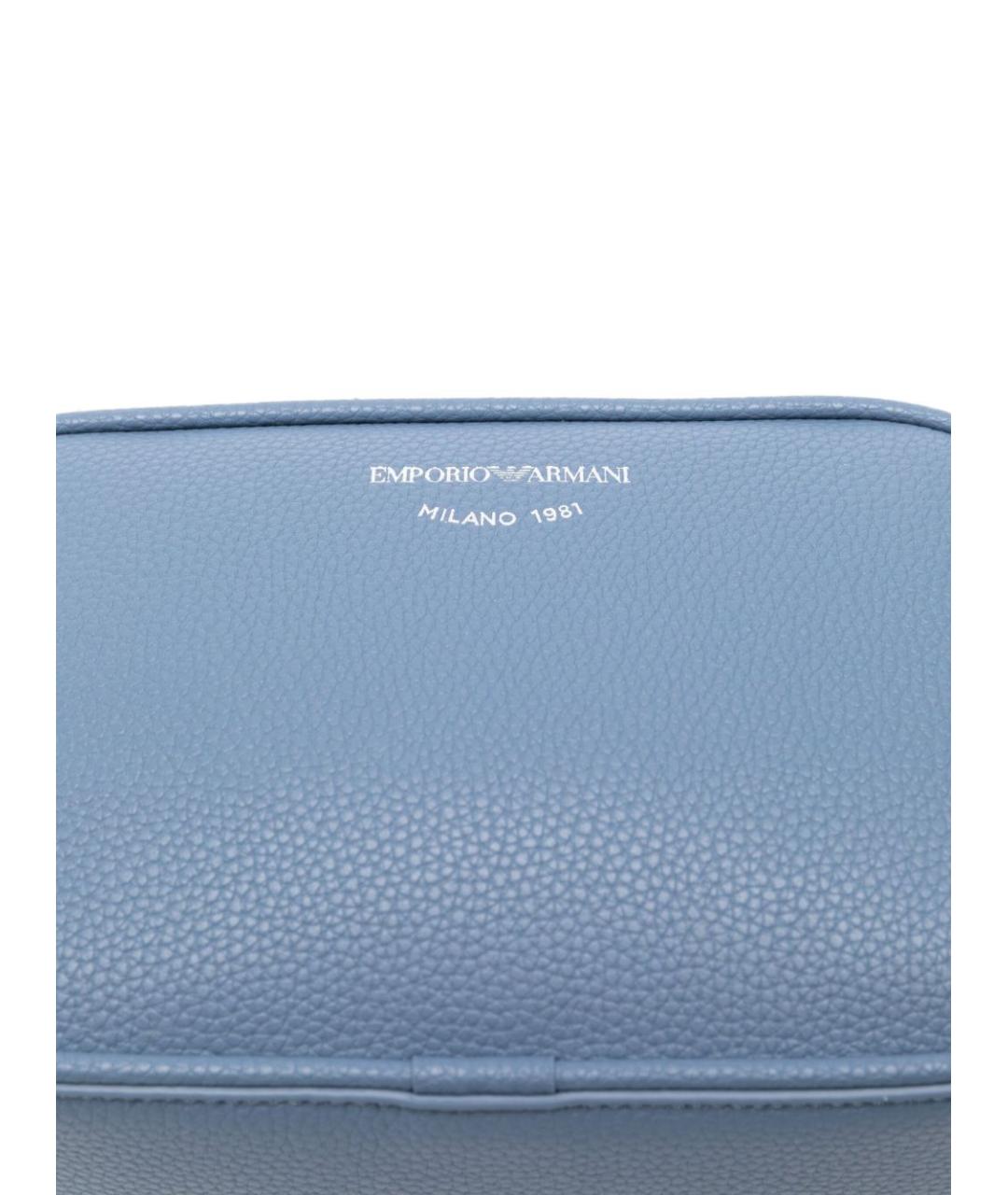 EMPORIO ARMANI Голубая сумка через плечо из искусственной кожи, фото 3