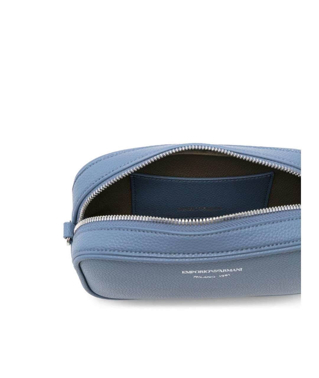 EMPORIO ARMANI Голубая сумка через плечо из искусственной кожи, фото 6