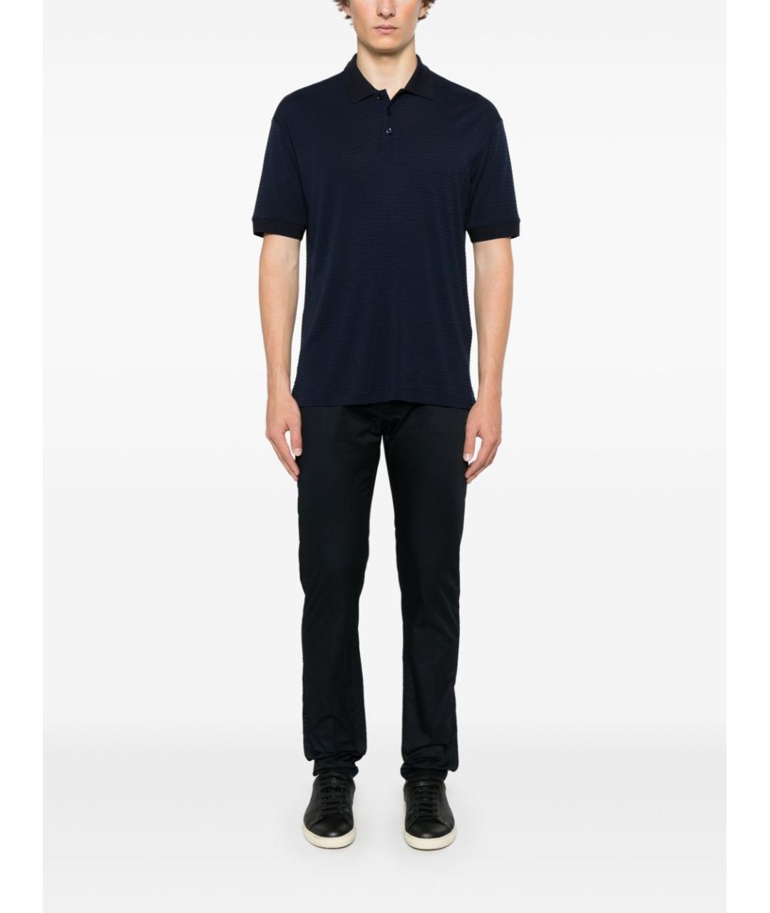 EMPORIO ARMANI Темно-синие хлопковые прямые джинсы, фото 5