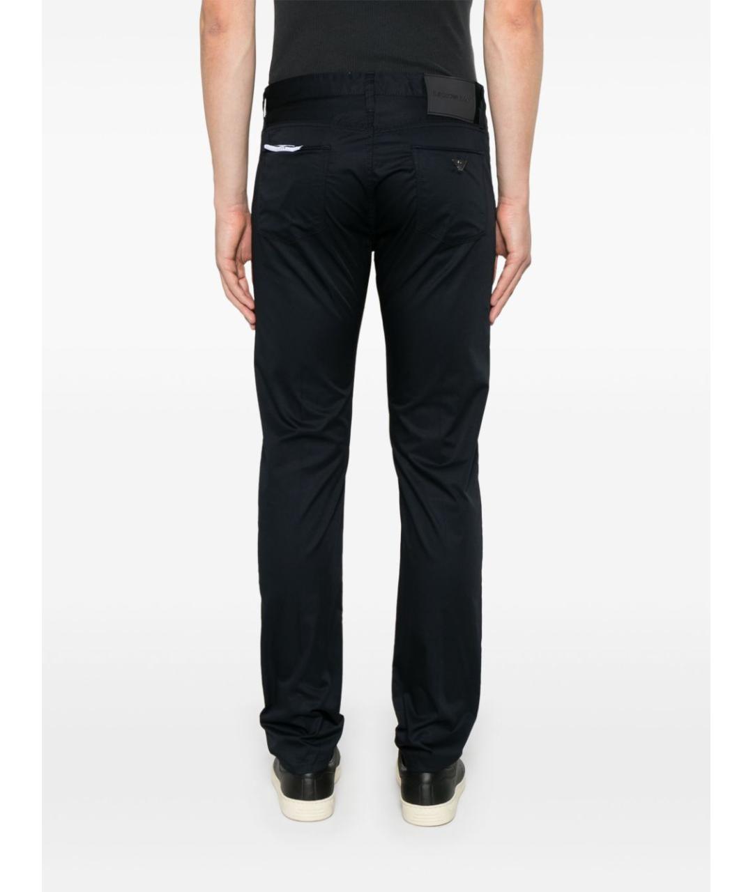 EMPORIO ARMANI Синие хлопковые прямые джинсы, фото 4